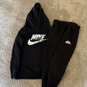Nike Kids Black Sweatpants and Hoodie Set